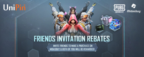 Friends Invitation Rebate Event – Undang Temanmu Top Up UC PUBGM di UniPin!